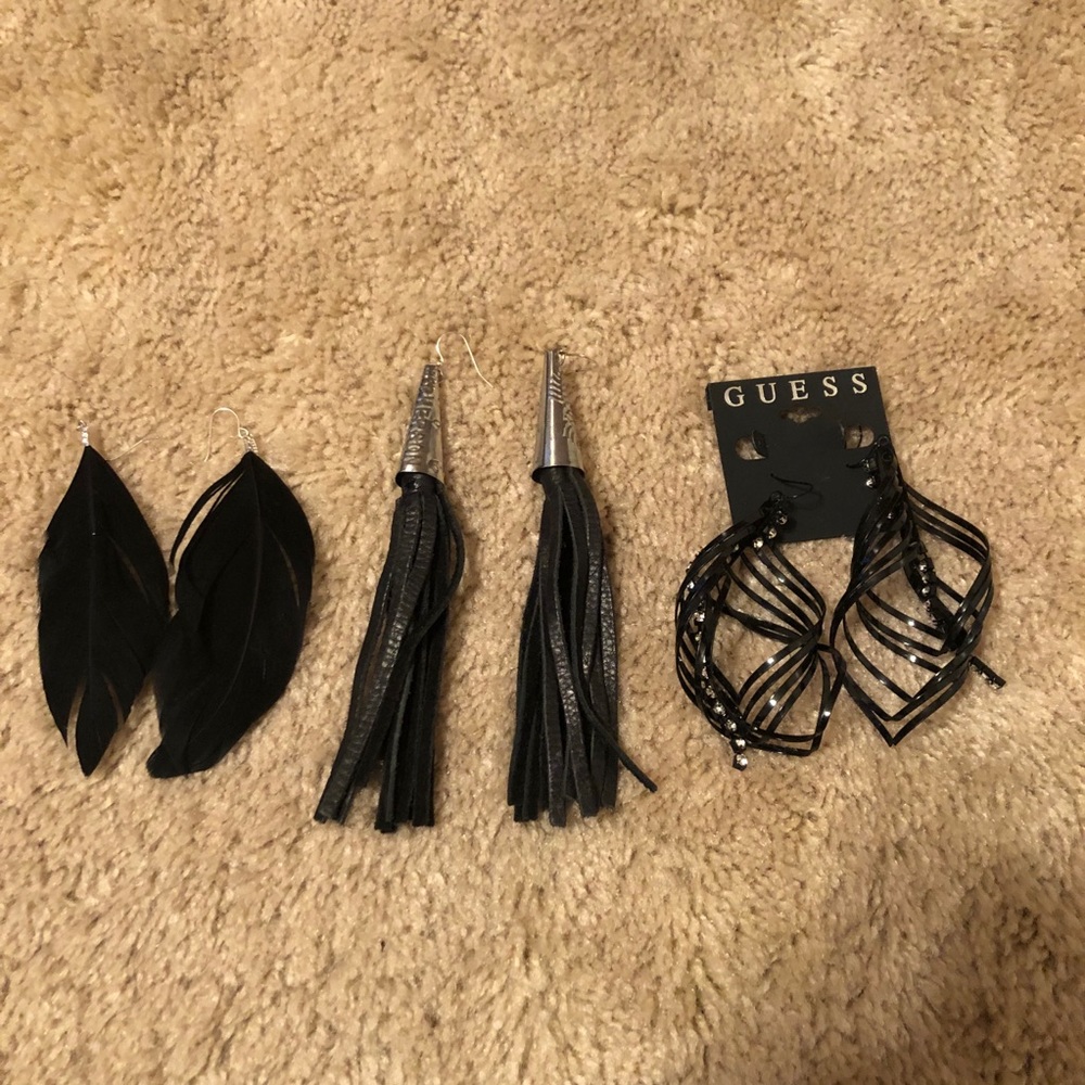 All black earring collection